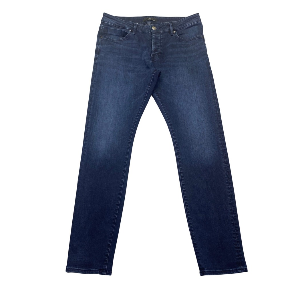Neuw Iggy Skinny Mens Jeans Sz 33 Dark Indigo Blue‎ Denim Slim Fit Grunge